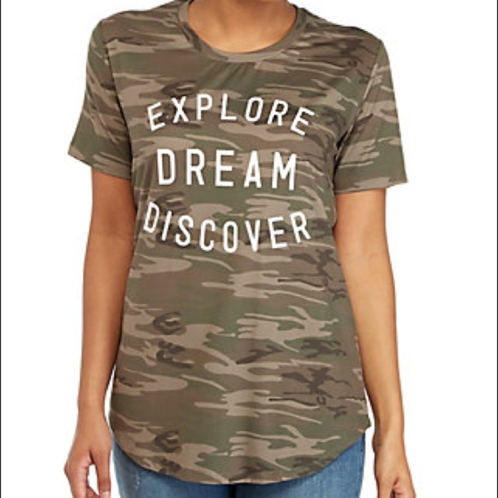 ⭐️Gold Rush Camo Explore Dream Discover tshirt